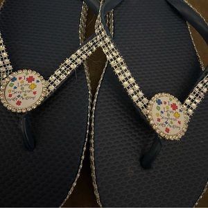 Autism awareness flip flops